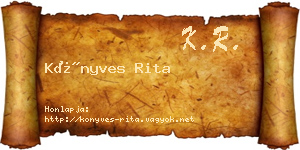 Könyves Rita névjegykártya