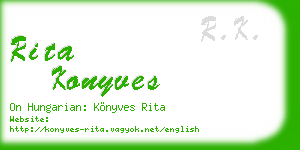 rita konyves business card